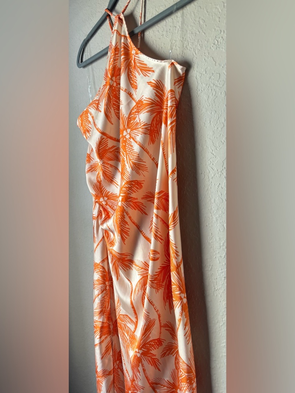 Alani Noelle Women’s One-Shoulder Orange Palm Print Midi Dress size M - Picture 4 of 10